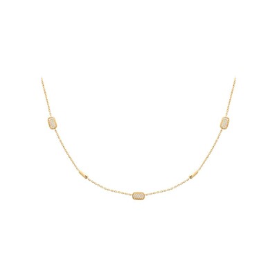 Collier en plaqué or et oxydes de zirconium