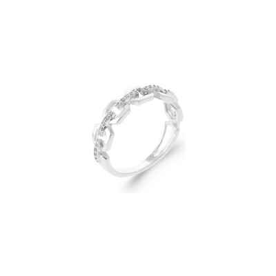 Bague en argent et oxydes de zirconium