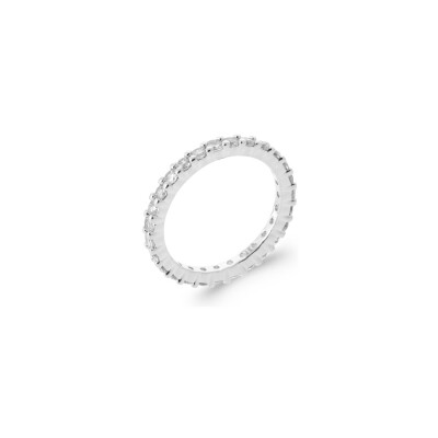 Bague en argent et oxydes de zirconium