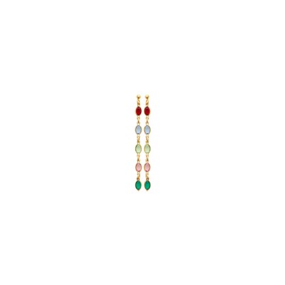 Boucles d'oreilles en plaqué or et cristal