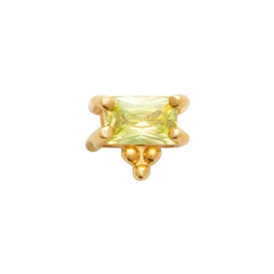 Piercing en plaqué or et pierres de couleurs