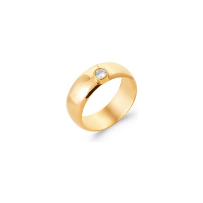 Bague en plaqué or et oxydes de zirconium