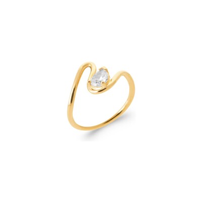 Bague en plaqué or et oxydes de zirconium