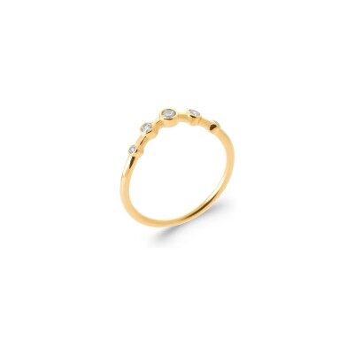 Bague en plaqué or et oxydes de zirconium