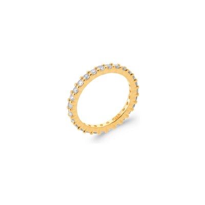 Bague en plaqué or et oxydes de zirconium