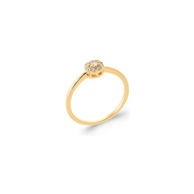 Bague en plaqué or et oxydes de zirconium