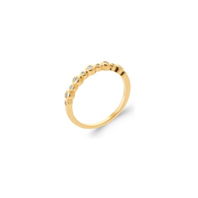 Bague en plaqué or et oxydes de zirconium