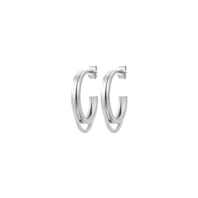 Boucles d'oreilles créoles en acier