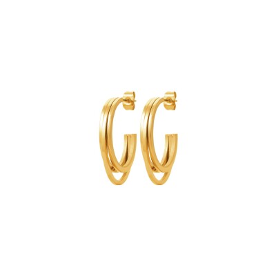 Boucles d'oreilles créoles en acier doré