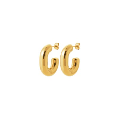 Boucles d'oreilles créoles en acier doré