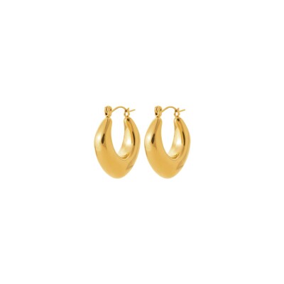 Boucles d'oreilles créoles en acier doré
