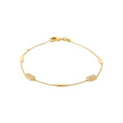 Bracelet en plaqué or et oxydes de zirconium