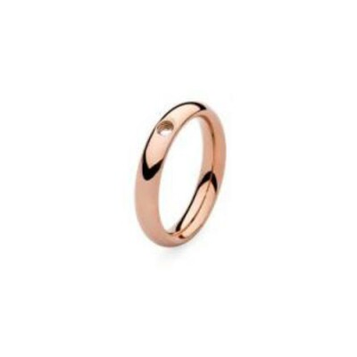 Bague QUDO Basic en métal doré rose, taille 64