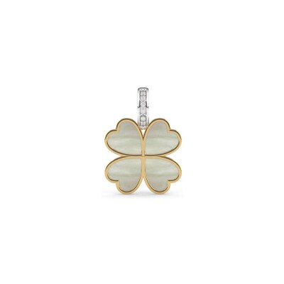Pendentif Ti Sento en argent doré et nacre