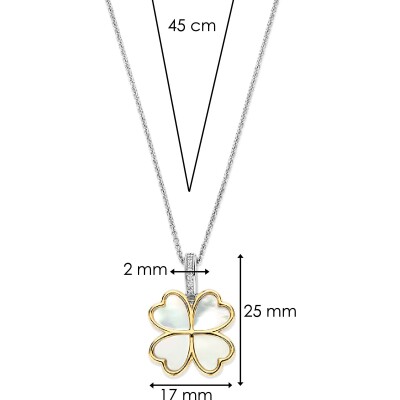Pendentif Ti Sento en argent doré et nacre