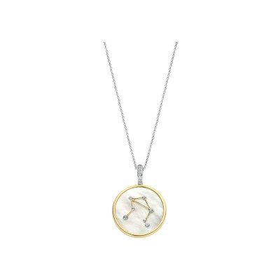 Pendentif Ti Sento en argent doré et nacre