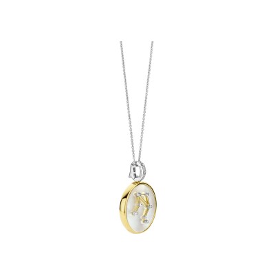 Pendentif Ti Sento en argent doré et nacre