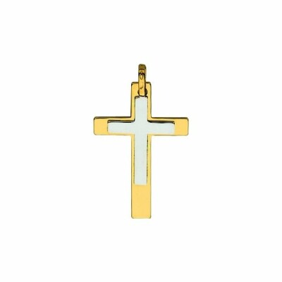 Pendentif Croix en or jaune, or blanc