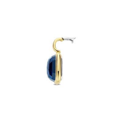 Pendentif Ti Sento en argent doré et cristal synthétique bleu