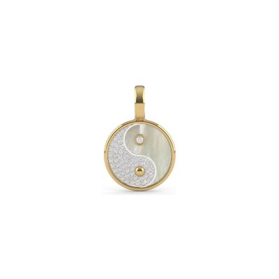 Pendentif Ti Sento en argent doré et nacre