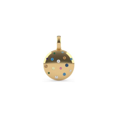 Pendentif Ti Sento en argent doré et pierres de couleurs