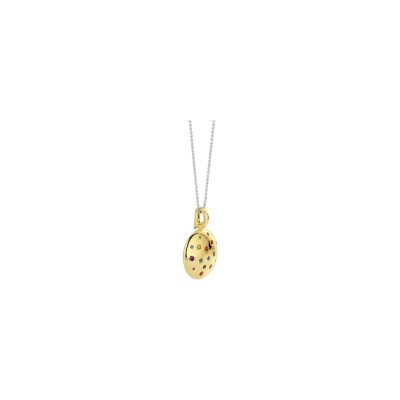 Pendentif Ti Sento en argent doré et pierres de couleurs
