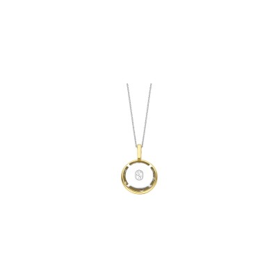 Pendentif Ti Sento en argent doré et pierres de couleurs