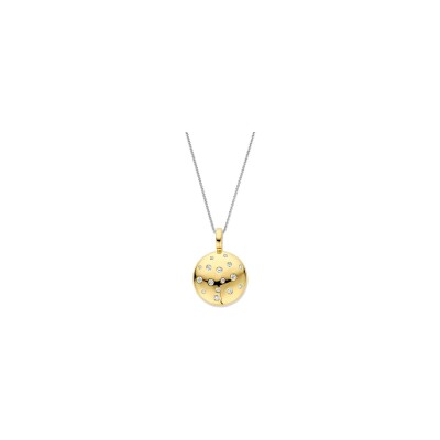 Pendentif Ti Sento en argent doré et oxyde de zirconium