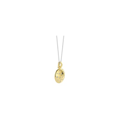 Pendentif Ti Sento en argent doré et oxyde de zirconium