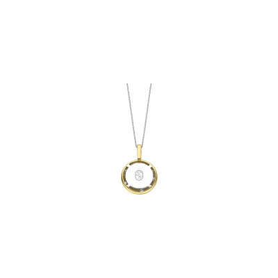 Pendentif Ti Sento en argent doré et oxyde de zirconium
