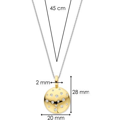 Pendentif Ti Sento en argent doré et oxyde de zirconium