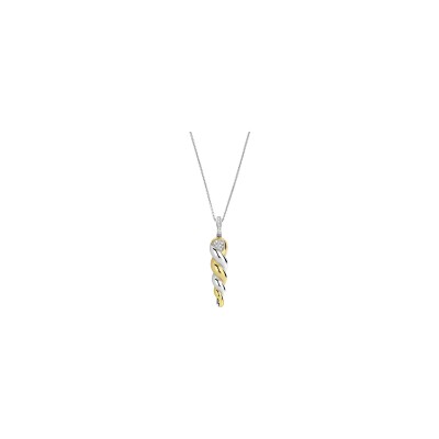 Pendentif Ti Sento en argent doré et oxyde de zirconium