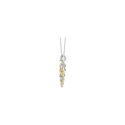 Pendentif Ti Sento en argent doré et oxyde de zirconium