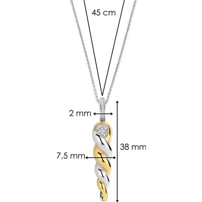 Pendentif Ti Sento en argent doré et oxyde de zirconium