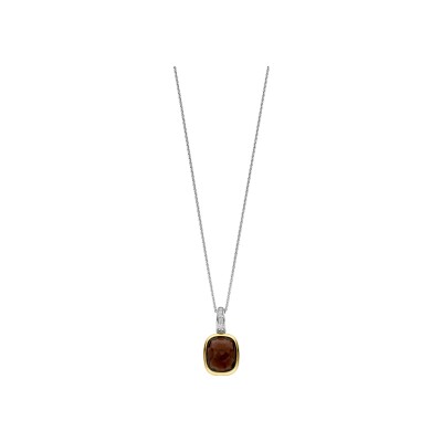 Pendentif Ti Sento en argent doré et cristal synthétique