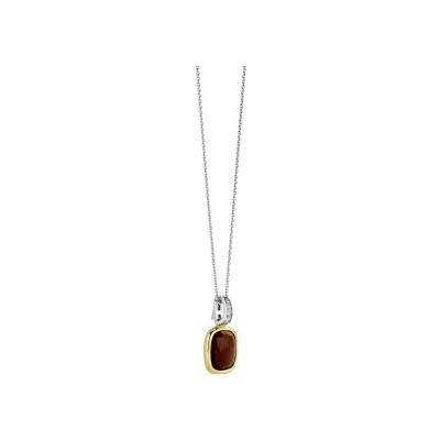 Pendentif Ti Sento en argent doré et cristal synthétique