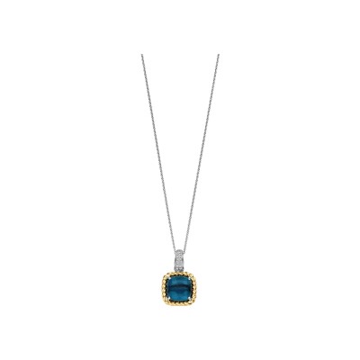 Pendentif Ti Sento en argent doré et cristal synthétique