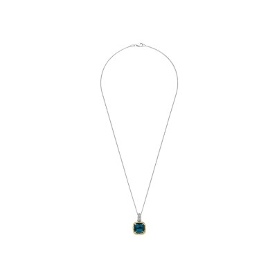 Pendentif Ti Sento en argent doré et cristal synthétique