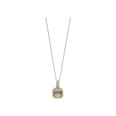 Pendentif Ti Sento en argent doré et cristal synthétique