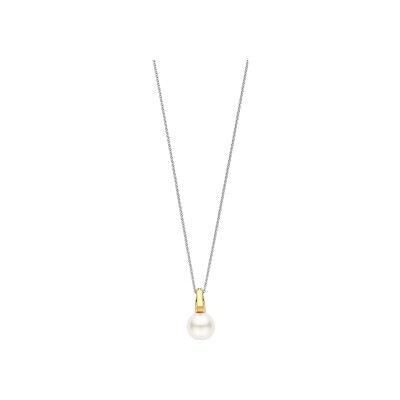 Pendentif Ti Sento en argent doré et perle d'imitation