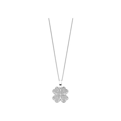 Pendentif Ti Sento en argent plaqué platine et oxyde de zirconium
