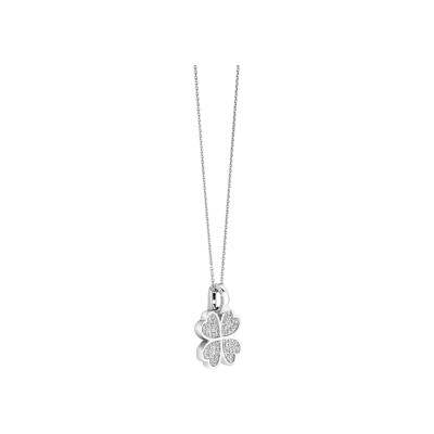 Pendentif Ti Sento en argent plaqué platine et oxyde de zirconium