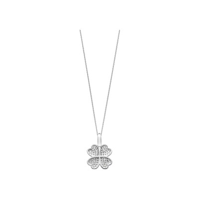 Pendentif Ti Sento en argent plaqué platine et oxyde de zirconium
