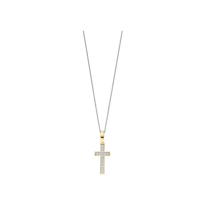 Pendentif Ti Sento en argent doré et oxyde de zirconium