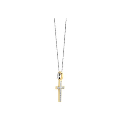 Pendentif Ti Sento en argent doré et oxyde de zirconium