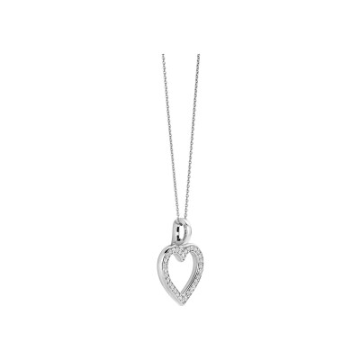 Pendentif Ti Sento en argent plaqué platine et oxyde de zirconium