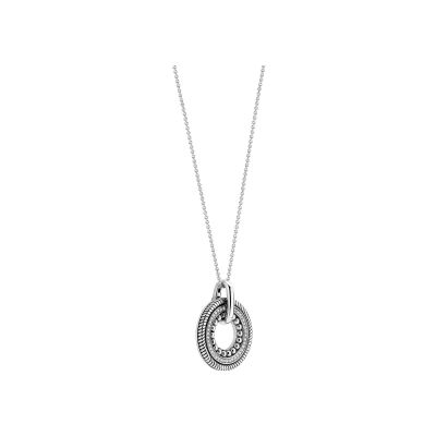 Pendentif Ti Sento en argent plaqué platine et oxyde de zirconium