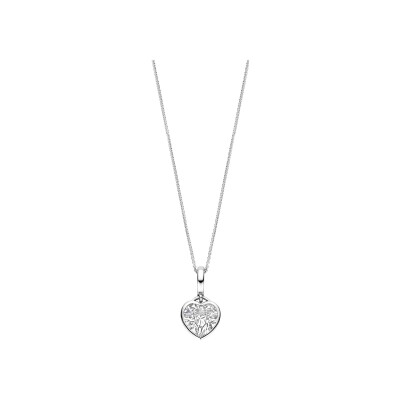 Pendentif Ti Sento en argent plaqué platine et oxyde de zirconium