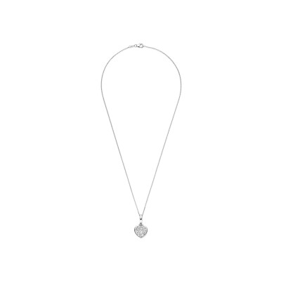Pendentif Ti Sento en argent plaqué platine et oxyde de zirconium