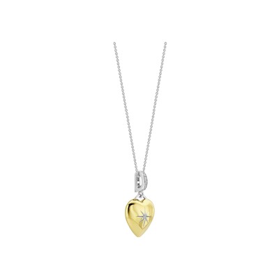 Pendentif Ti Sento en argent doré et oxyde de zirconium